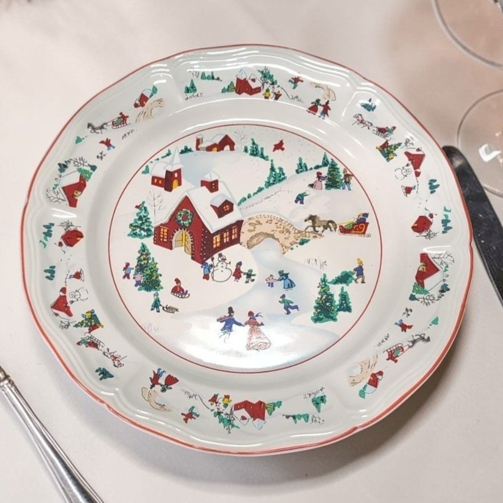 Farberware White‎ Christmas Serving Platter, Katherine Babanovsky, Replacement